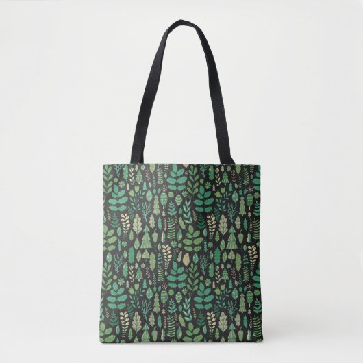 Tote Bag Motif transparent plante vert (Devant)