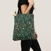 Tote Bag Motif transparent plante vert (De près)