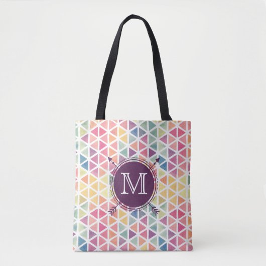 Tote Bag Motif triangle aquarelle personnalisé Fourre-tout (Devant)