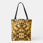 Tote Bag Motif triangle diamant orange Brown (Dos)