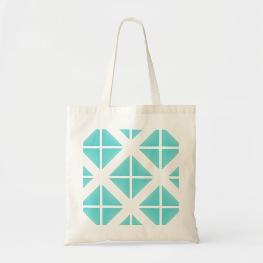 Tote Bag Motif Triangle tendance Turquoise (Devant)