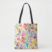 Tote Bag Motif triangles colorés (Devant)