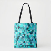Tote Bag Motif Triangles Turquoise moderne (Devant)