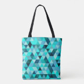 Tote Bag Motif Triangles Turquoise moderne (Dos)