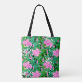Tote Bag Motif tropical avec des fleurs de jungle (Dos)