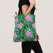 Tote Bag Motif tropical avec des fleurs de jungle (De près)