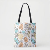 Tote Bag Motif tropical d'été dessiné à la main (Devant)
