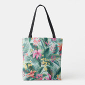 Tote Bag motif tropical fleuri sans coutures avec hibiscus  (Dos)