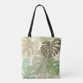 Tote Bag Motif Tropical Monstera Retro à main (Dos)