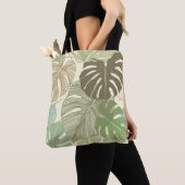 Tote Bag Motif Tropical Monstera Retro à main (De près)