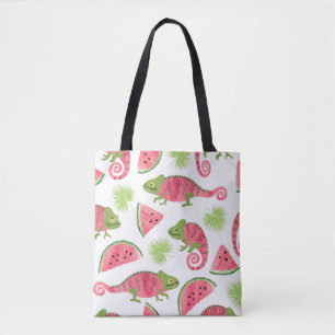 Tote Bag Motif tropical sans couture avec cha d'aquarelle m