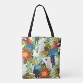 Tote Bag Motif tropical sans couture avec perroquets. (Dos)