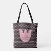 Tote Bag Motif Tulipe rose simple avec arrière - plan foncé (Dos)
