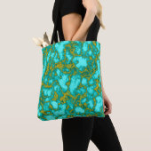 Tote Bag Motif turquoise (De près)