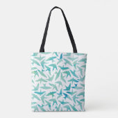 Tote Bag Motif turquoise d'aquarelle (Dos)