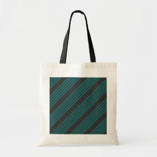Tote Bag motif turquoise et charbon de bois à cinq bandes