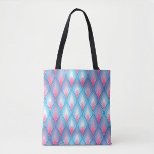 Tote Bag Motif turquoise et rose de pétale