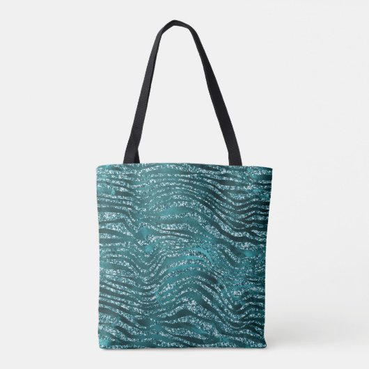 Tote Bag Motif turquoise Ombre Glam Parties scintillant Tig (Dos)