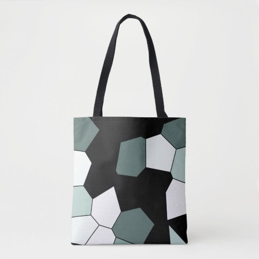 Tote Bag Motif Turquoise vert noir blanc élégant (Devant)