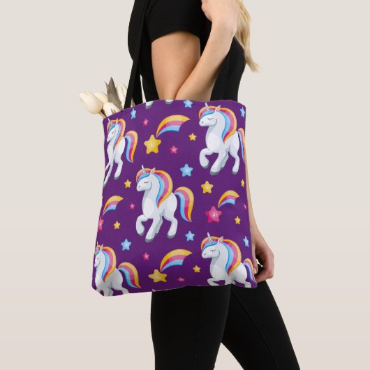 Tote Bag Motif Unicorn Magique Cheval mignon (De près)