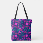 Tote Bag Motif vectoriel bleu et rose Fuchsia (Dos)