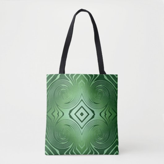 Tote Bag motif vert abstrait de remous (Devant)