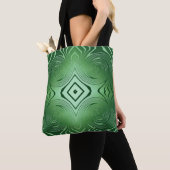 Tote Bag motif vert abstrait de remous (De près)