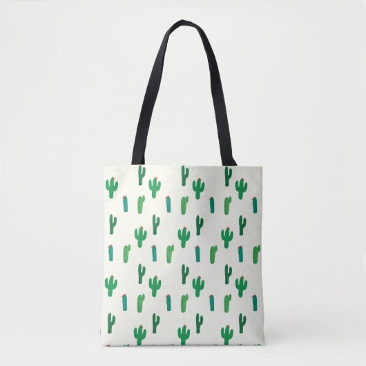 Tote Bag Motif vert clair de cactus (Devant)