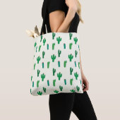 Tote Bag Motif vert clair de cactus (De près)