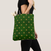 Tote Bag Motif vert d'or de trèfle (De près)