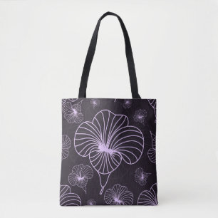 Tote Bag motif vintage à thème fleuri. Arrière - plan avec