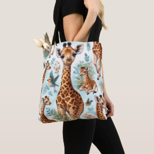 Tote Bag Motif vintage Cute Baby Giraffe