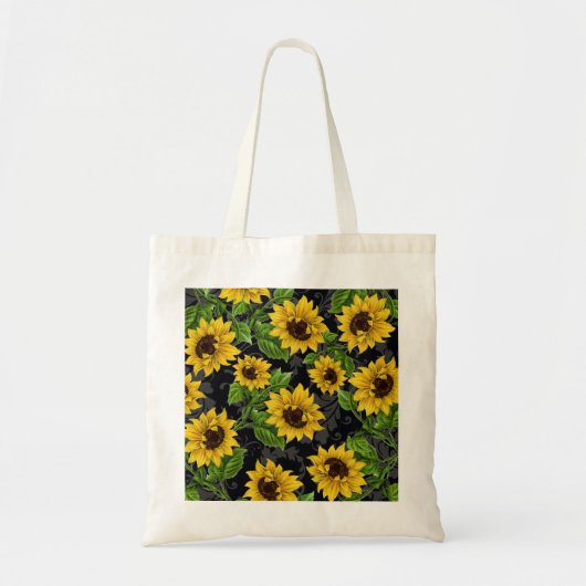 Tote Bag Motif vintage de tournesol (Devant)