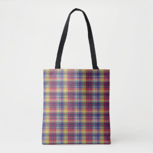 Tote Bag Motif vintage Madras Plaid