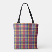 Tote Bag Motif vintage Madras Plaid (Dos)