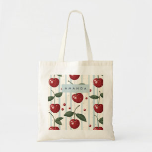 Tote Bag Motif Vintage rétro rouge cerise personnalisé