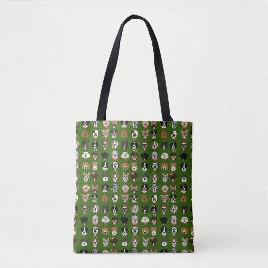 Tote Bag Motif visage chien de Noël (Devant)