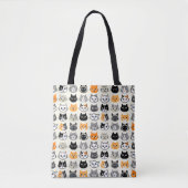 Tote Bag Motif Visages de chat | Cool Kitty Cat Lover (Devant)