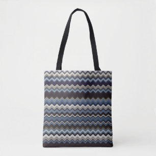 Tote Bag Motif Wavy multicolore