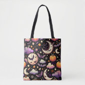 Tote Bag Motif Whimsical Halloween Night Sky (Devant)