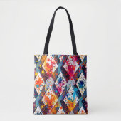 Tote Bag Motifs Abstraits dynamiques en diamant (Devant)