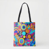 Tote Bag Motifs Abstraits géométriques dynamiques (Devant)