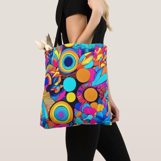 Tote Bag Motifs Abstraits géométriques dynamiques (De près)