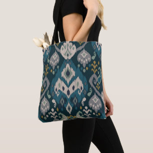 Tote Bag Motifs africains boho paisley Floral motif Ikat