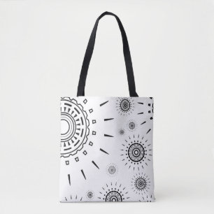 Tote Bag Motifs d'éclats noirs sur fond blanc