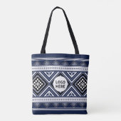 Tote Bag Motifs ethniques Abstraits noirs avec logo (Dos)