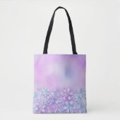 TOTE BAG MOTIFS FLORAUX PURPLE & BLEU OMBRE (Devant)