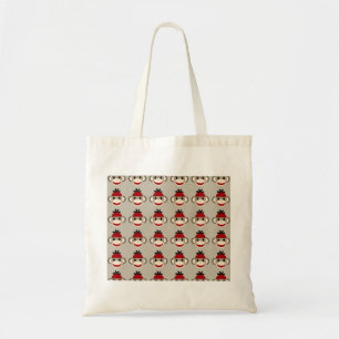 Tote Bag Motifs heureux de sourire de singe rouge de