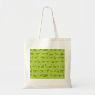 Tote Bag Motifs mignons de dinosaures verts pour des