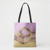 Tote Bag Motions Abstraites Art moderne rose or fractal (Devant)